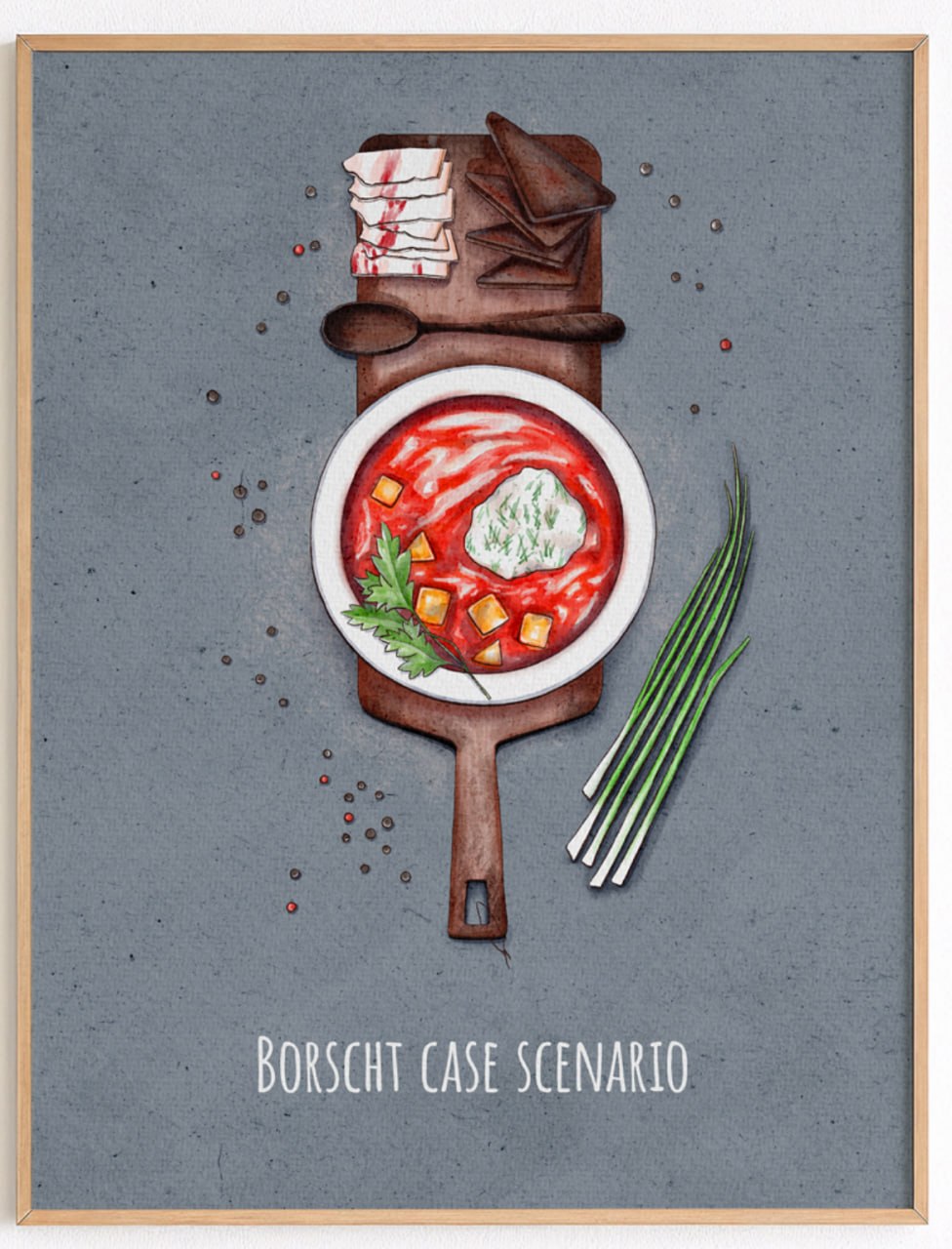 Borscht Case Scenario - Watercolor Illustration